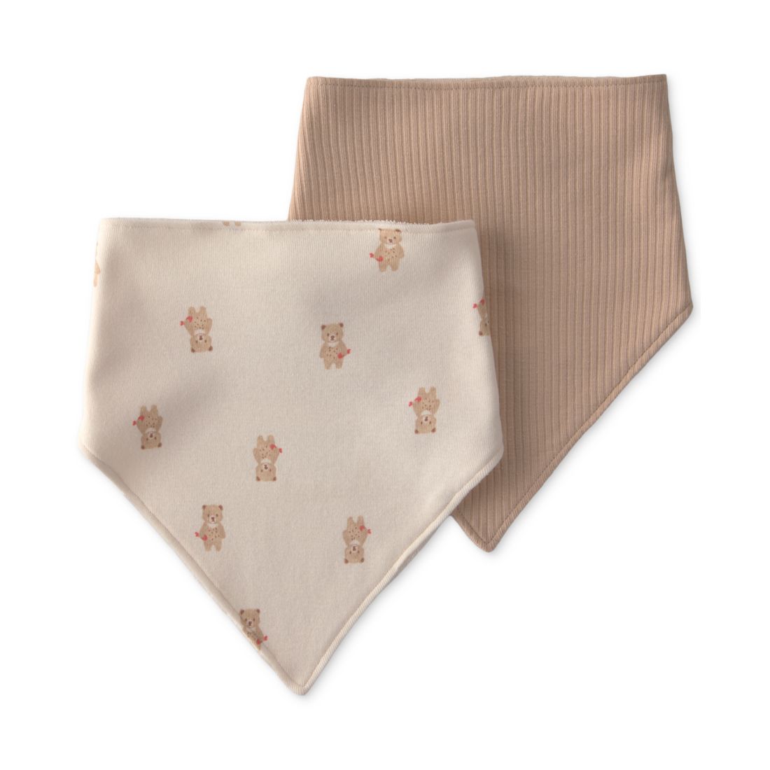 Carter's Baby Boys' Bear Bibs, 2-Pack - Beige / Cream