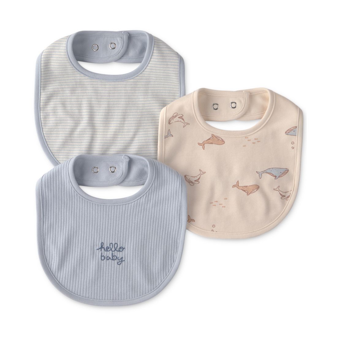 Carter's Baby Boys' Whale Bibs, 3-Pack