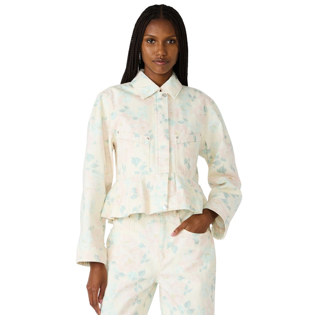 Steve Madden Women's Printed Collared Jacket