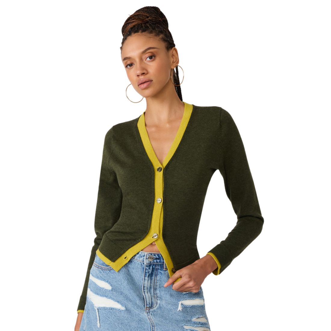 Steve Madden Women's Arwen Button-Front Cardigan Sweater