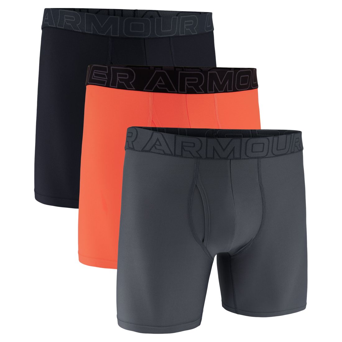 Under Armour Men's Performance Tech Mesh Solid 6" Boxer Briefs - 3-pack