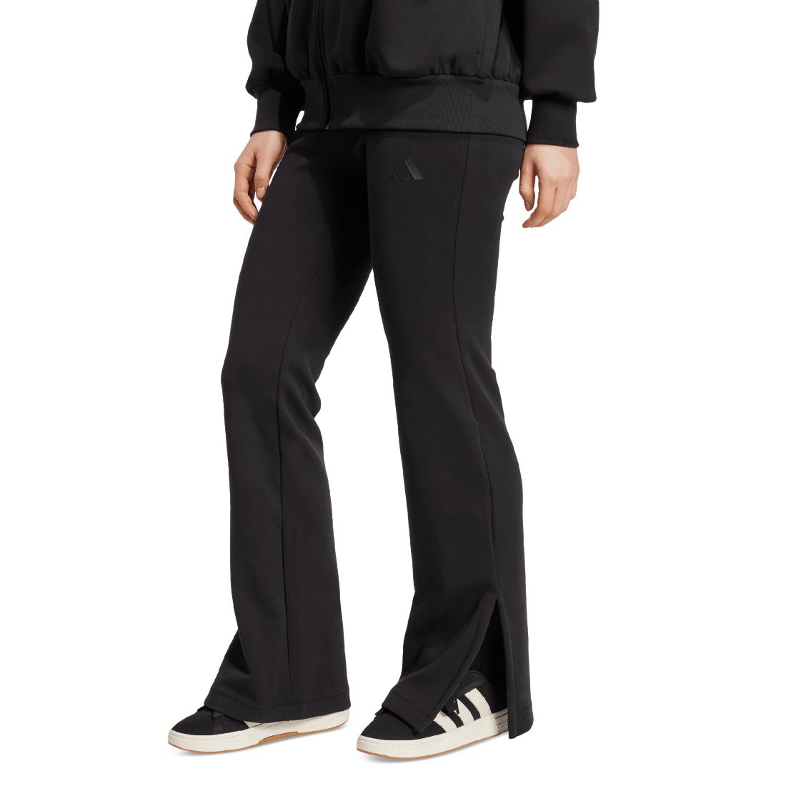 adidas Women's Mid-Rise Pull-On Flare-Leg Logo Pants