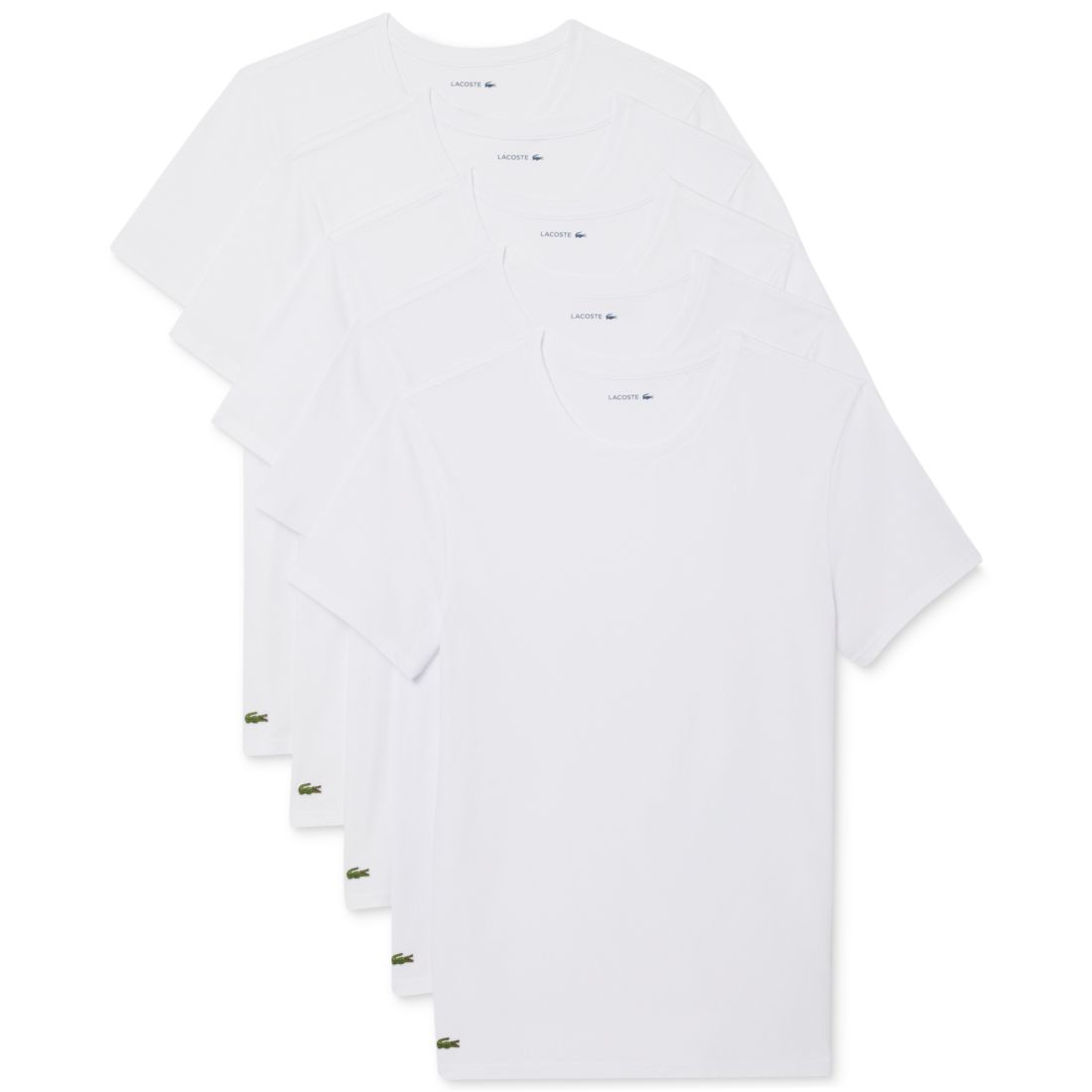 Lacoste Men's 5-Pack Slim Fit Crewneck Undershirts
