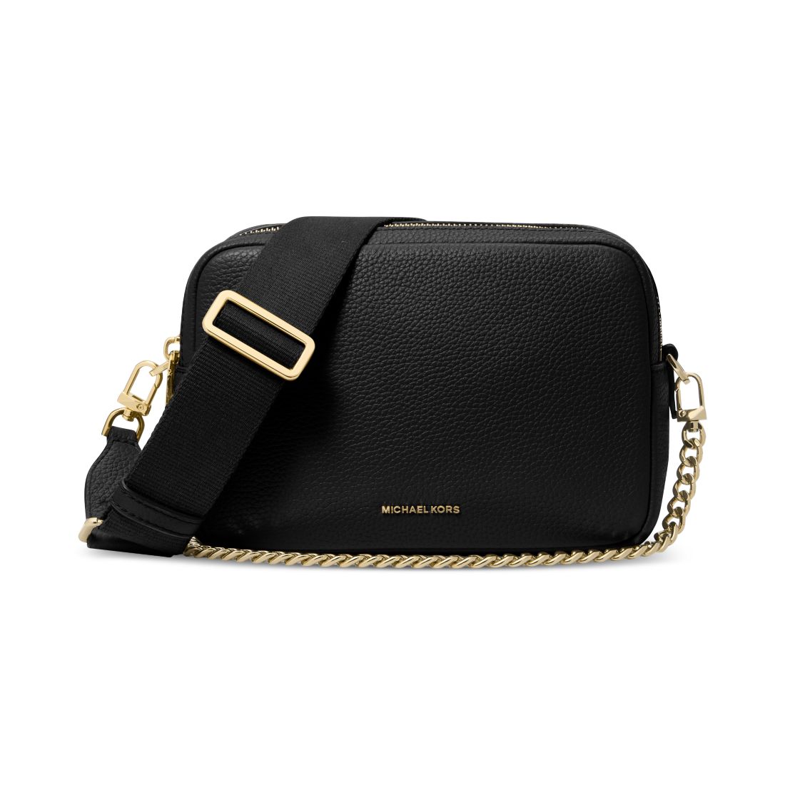 Michael Kors Bryant Medium Leather Double Zip Chain Camera Crossbody