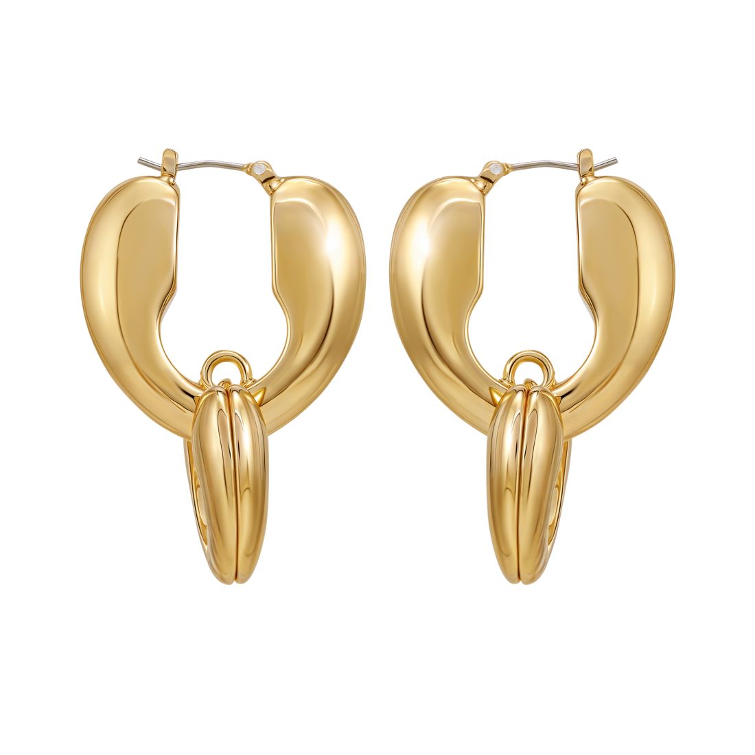 Guess Gold-Tone Click-Top Linear Earrings