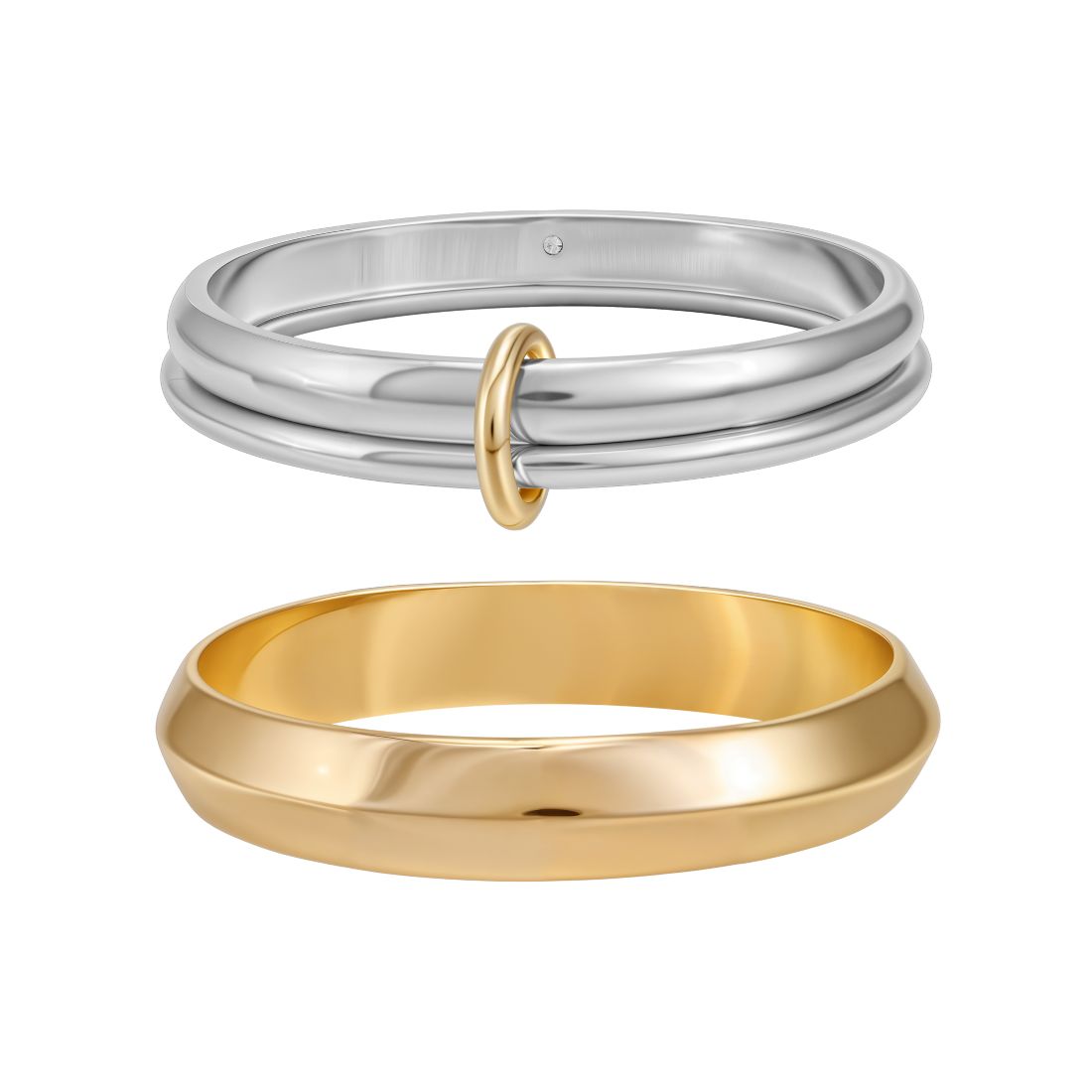 Guess 2-Pc. Gold & Silver-Tone Bangle Set