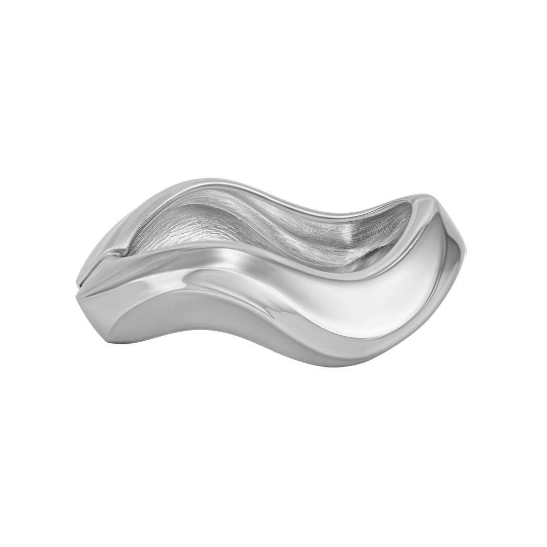 Guess Wavy Silver-Tone Hinge Bangle Bracelet