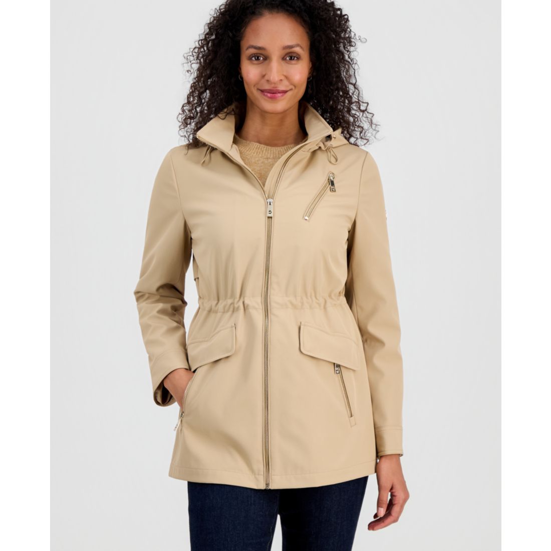 Michael Kors Petite Zip Front Anorak Coat