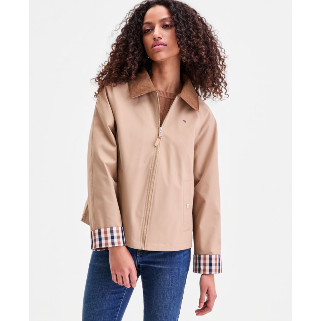 Tommy Hilfiger Women's Corduroy-Collar Barn Jacket