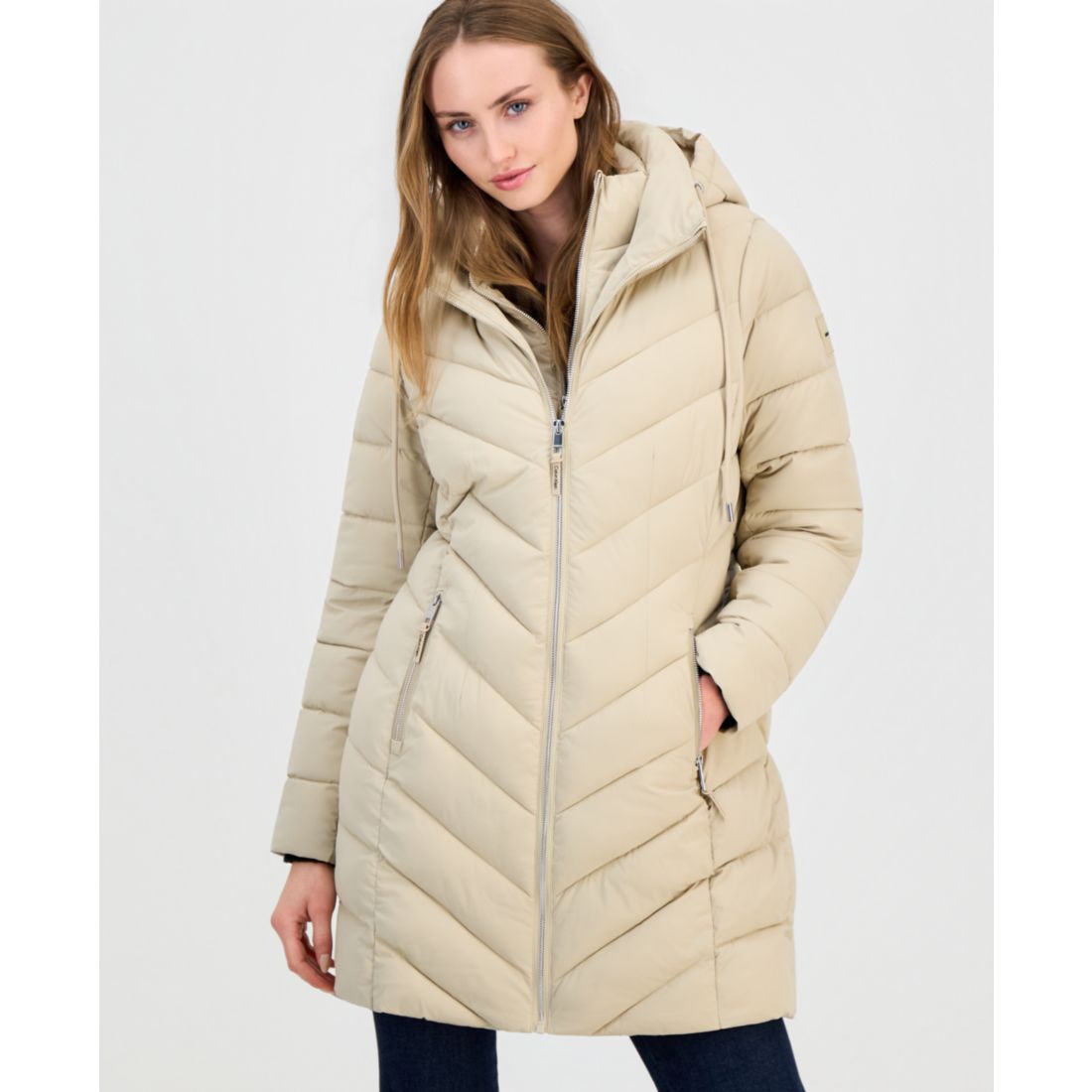 Calvin Klein Women's Bibbed Packable Puffer Coat