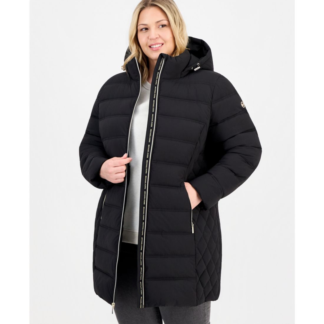 Michael Kors Plus Size Hooded Packable Puffer Coat, Created for Macy's