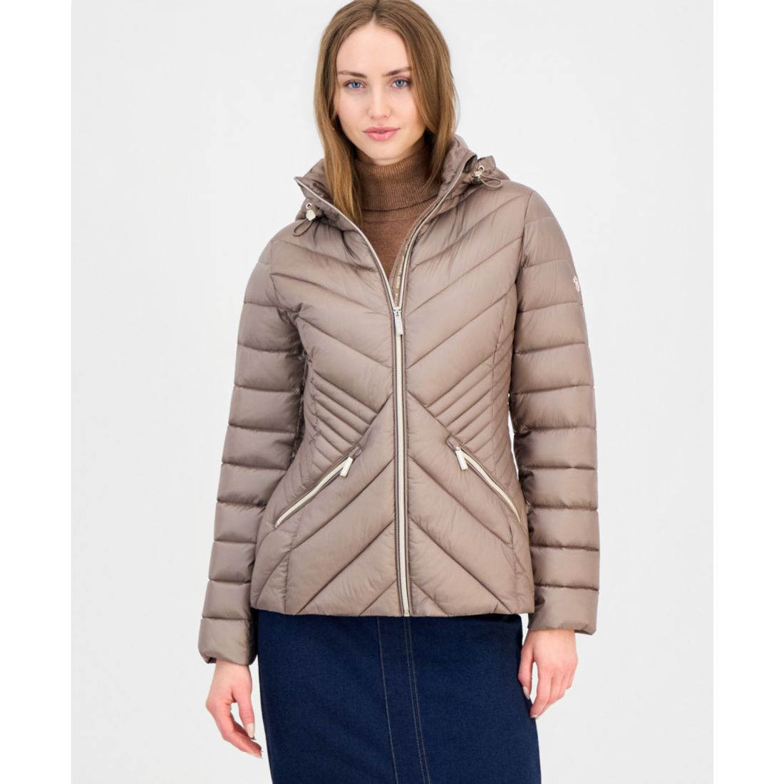 Michael Kors Petite Hooded Packable Puffer Coat, Created for Macy's