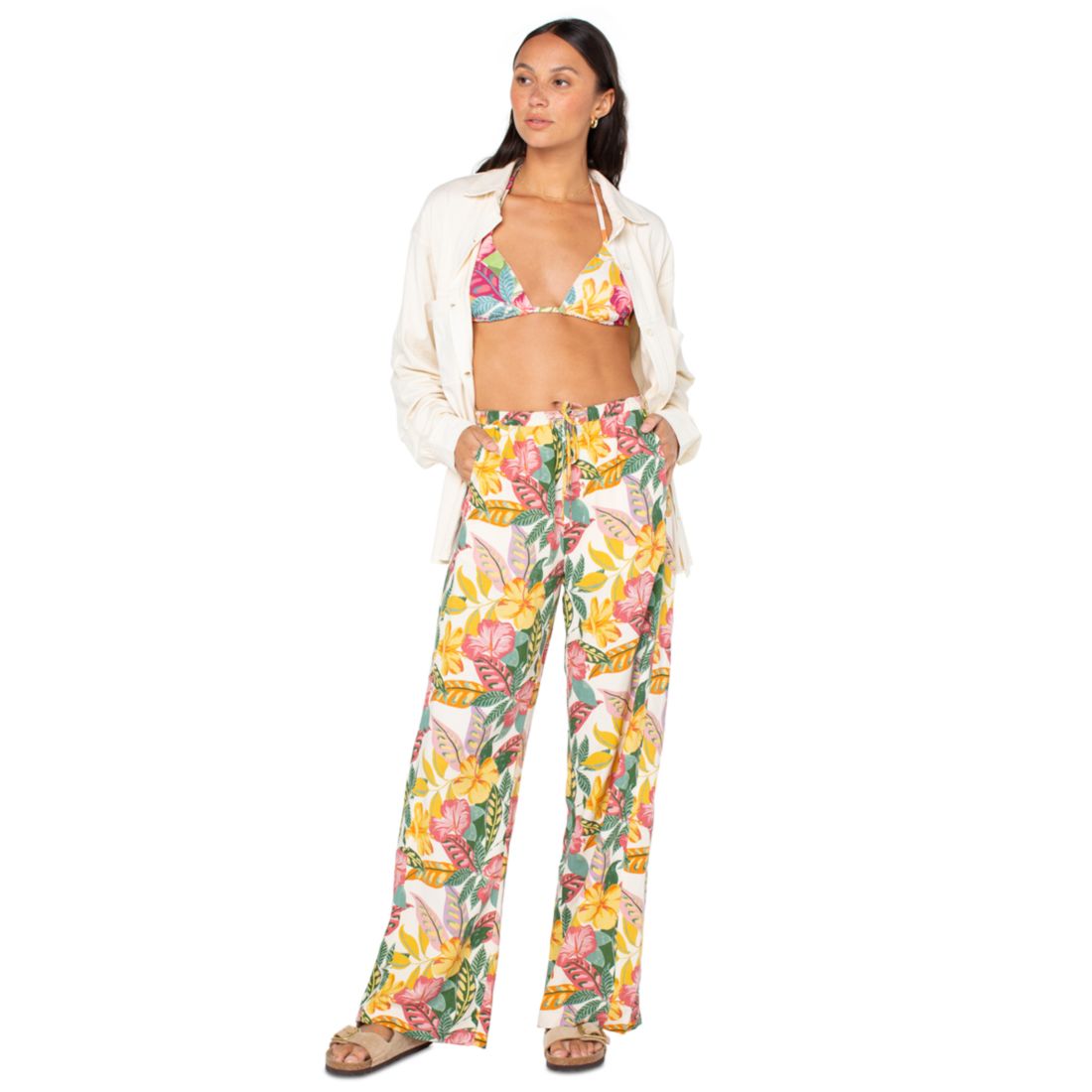 Roxy Juniors' So Precious Floral Drawstring-Waist Pants