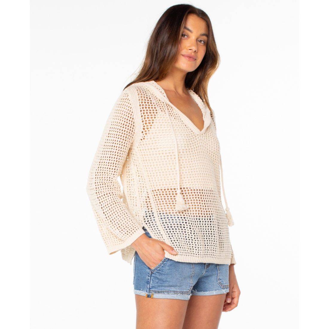 Roxy Juniors' Summer Night Tunic V-Neck Sweater