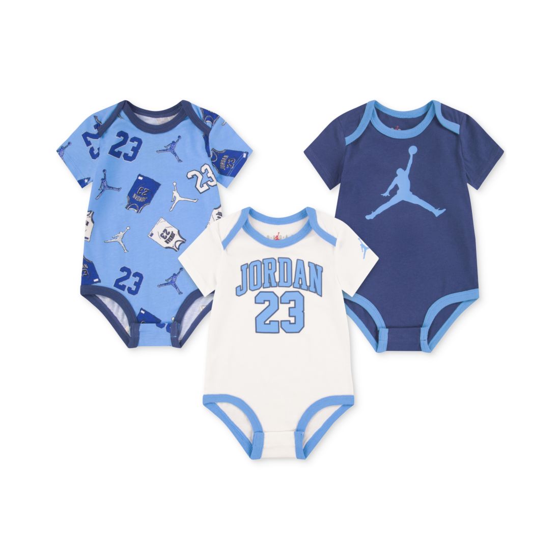 Jordan Baby 3-Pack Short-Sleeve Jersey Bodysuits