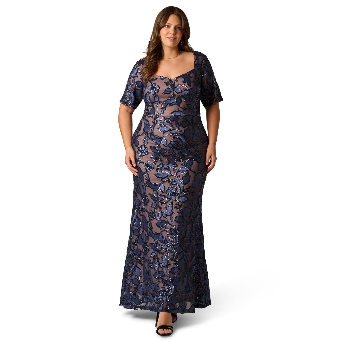 adrianna papell sequin dress macys Adrianna Papell Womens Beaded Off Shoulder Gown