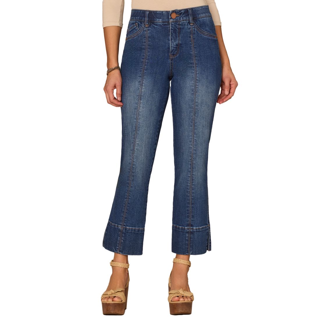 Democracy Petite "Ab"solution High-Rise Kick-Flare Jeans