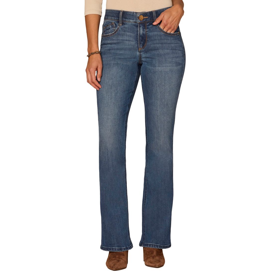 Democracy Petite Mid-Rise Bootcut Jeans