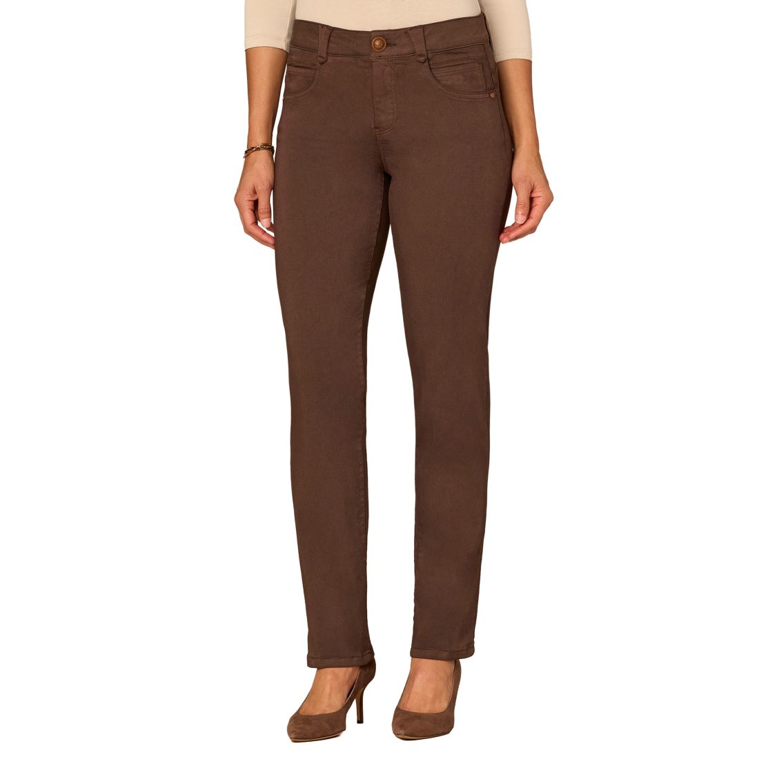 Democracy Petite "Ab"solution Straight-Leg Jeans