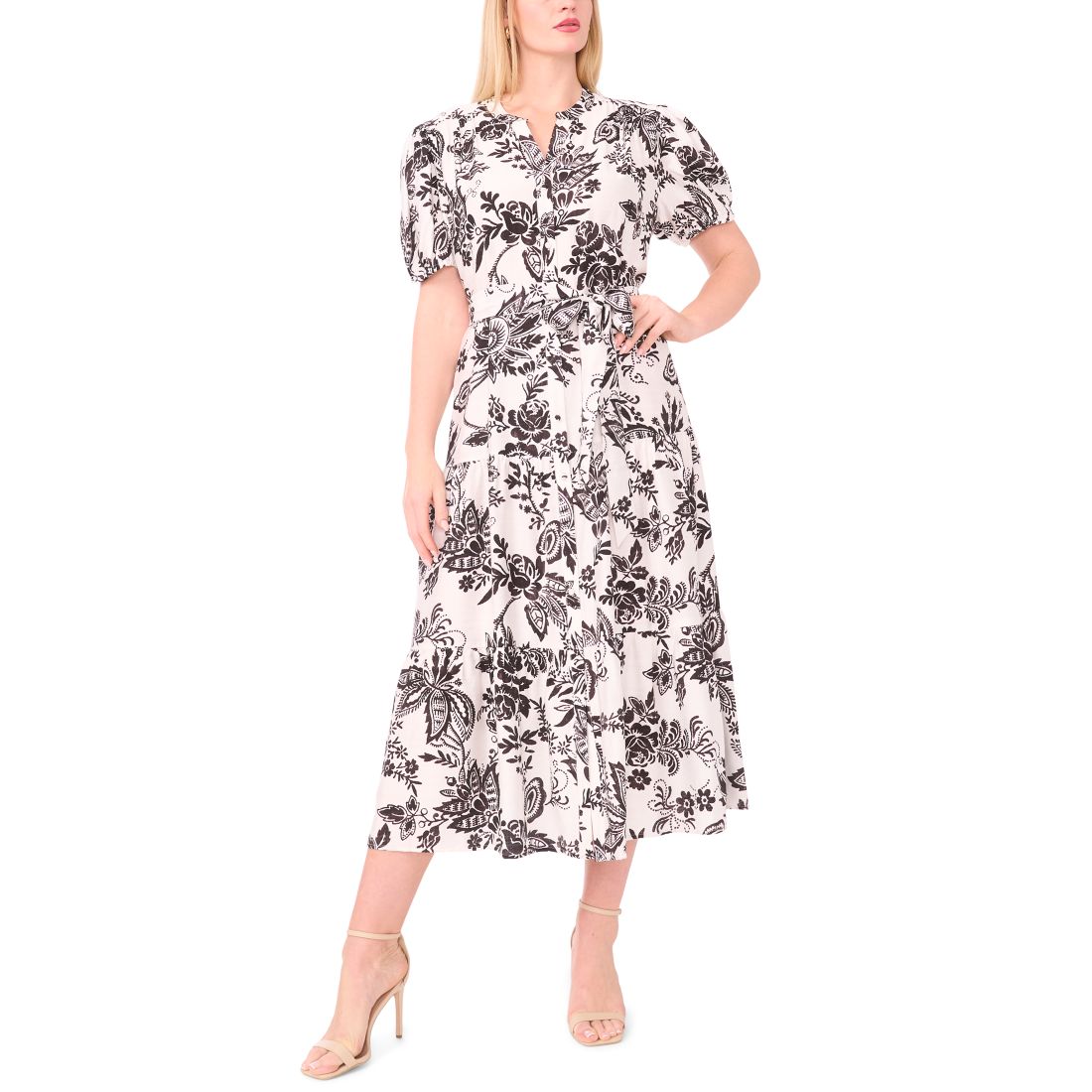 knee length dresses for ladies Macy Blue Striped Midi Dress