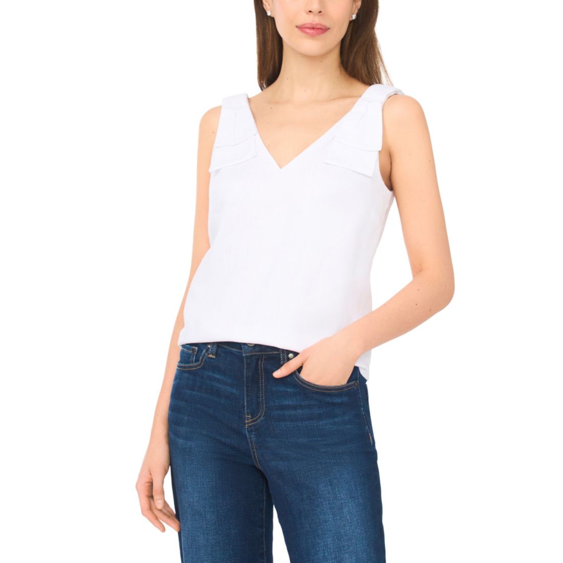 Cece Women's V-Neck Bow-Strap Tank Top