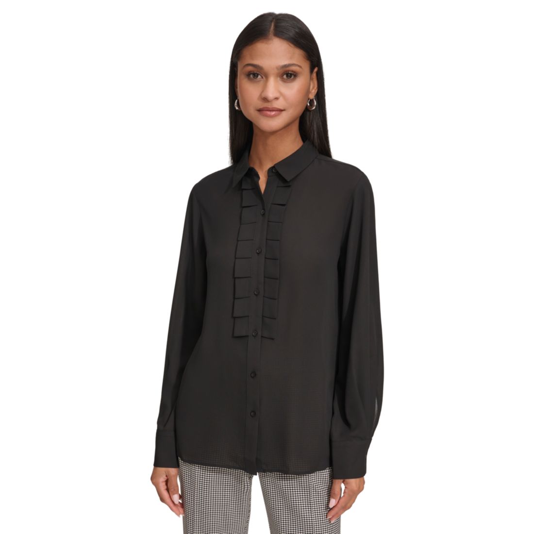 Karl Lagerfeld Paris Petite Ruffled Blouse