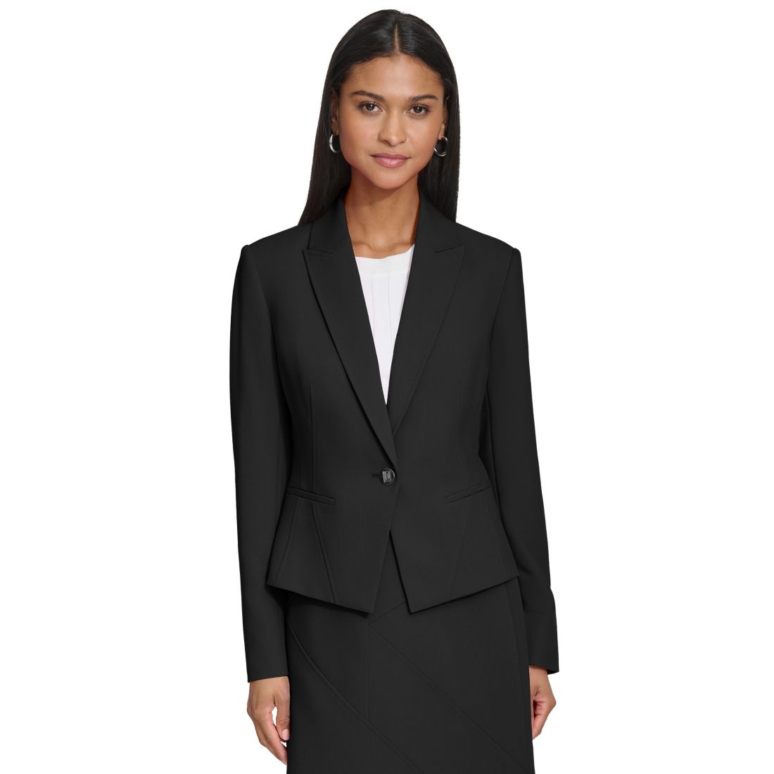 Karl Lagerfeld Paris Women's Peak-Lapel One-Button Blazer
