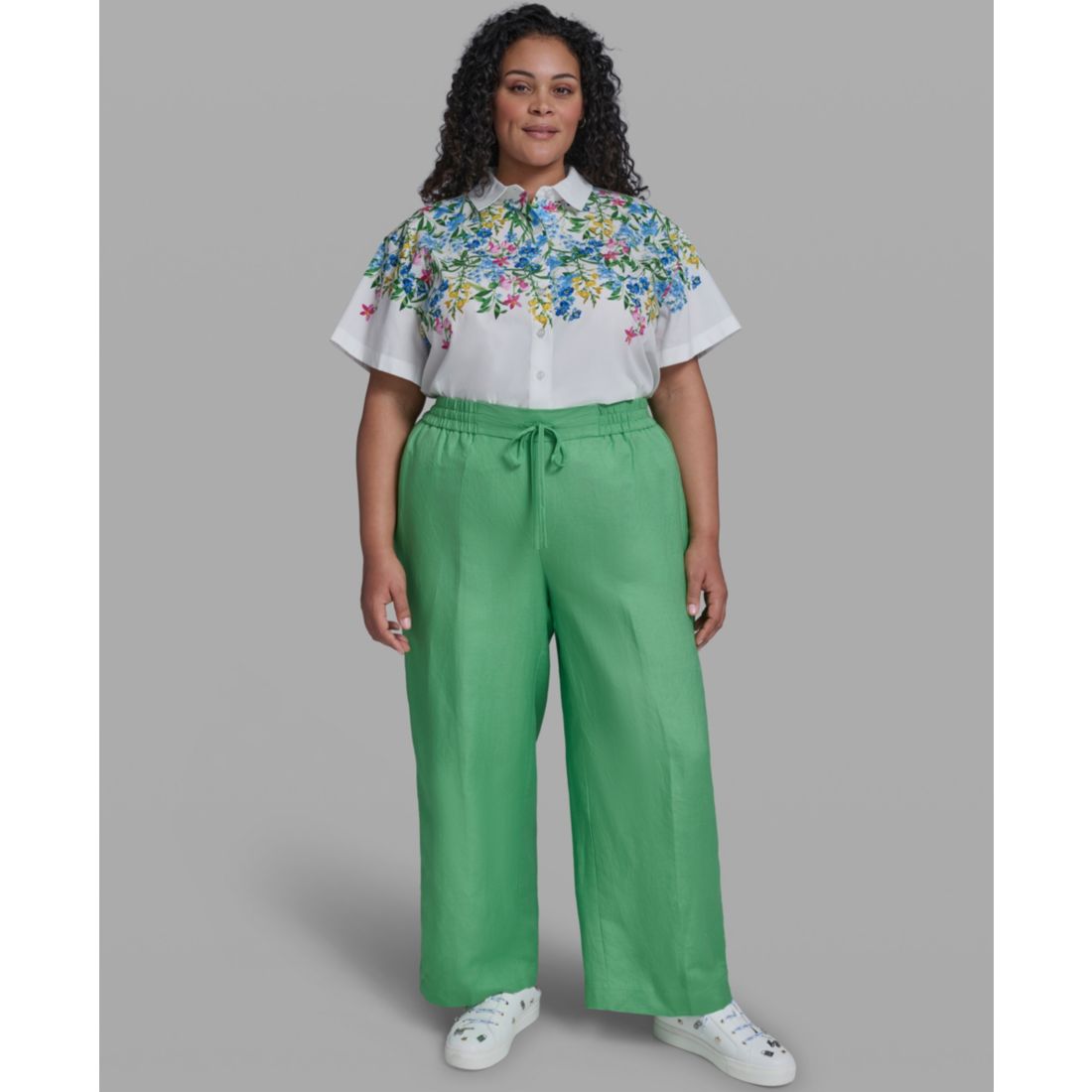 Karl Lagerfeld Paris Plus Size Mid-Rise Pull-On Pants