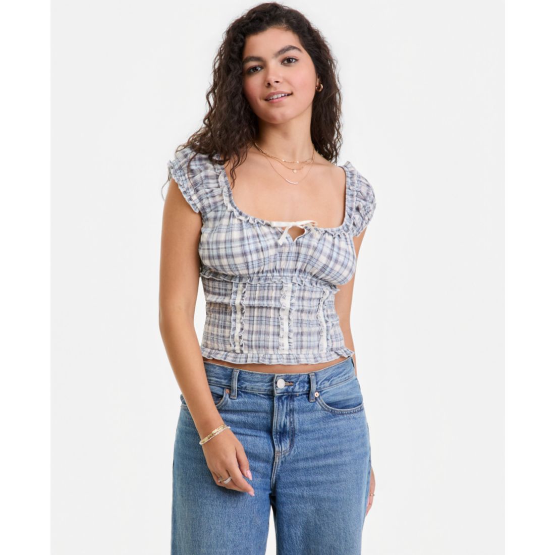 Self Esteem Juniors' Tie-Front Cropped Top