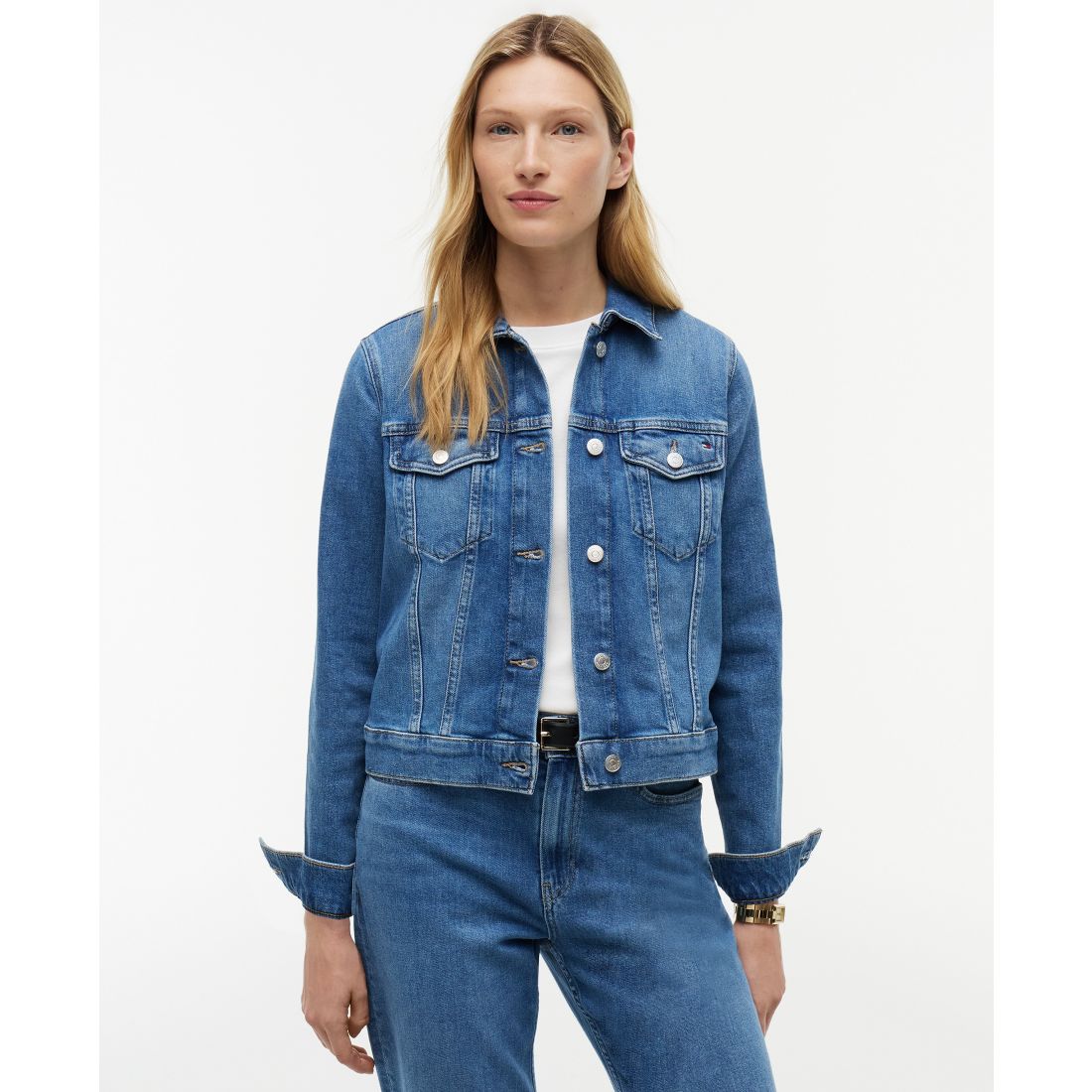 Tommy Hilfiger Women's Slim-Fit Collared Denim Jacket