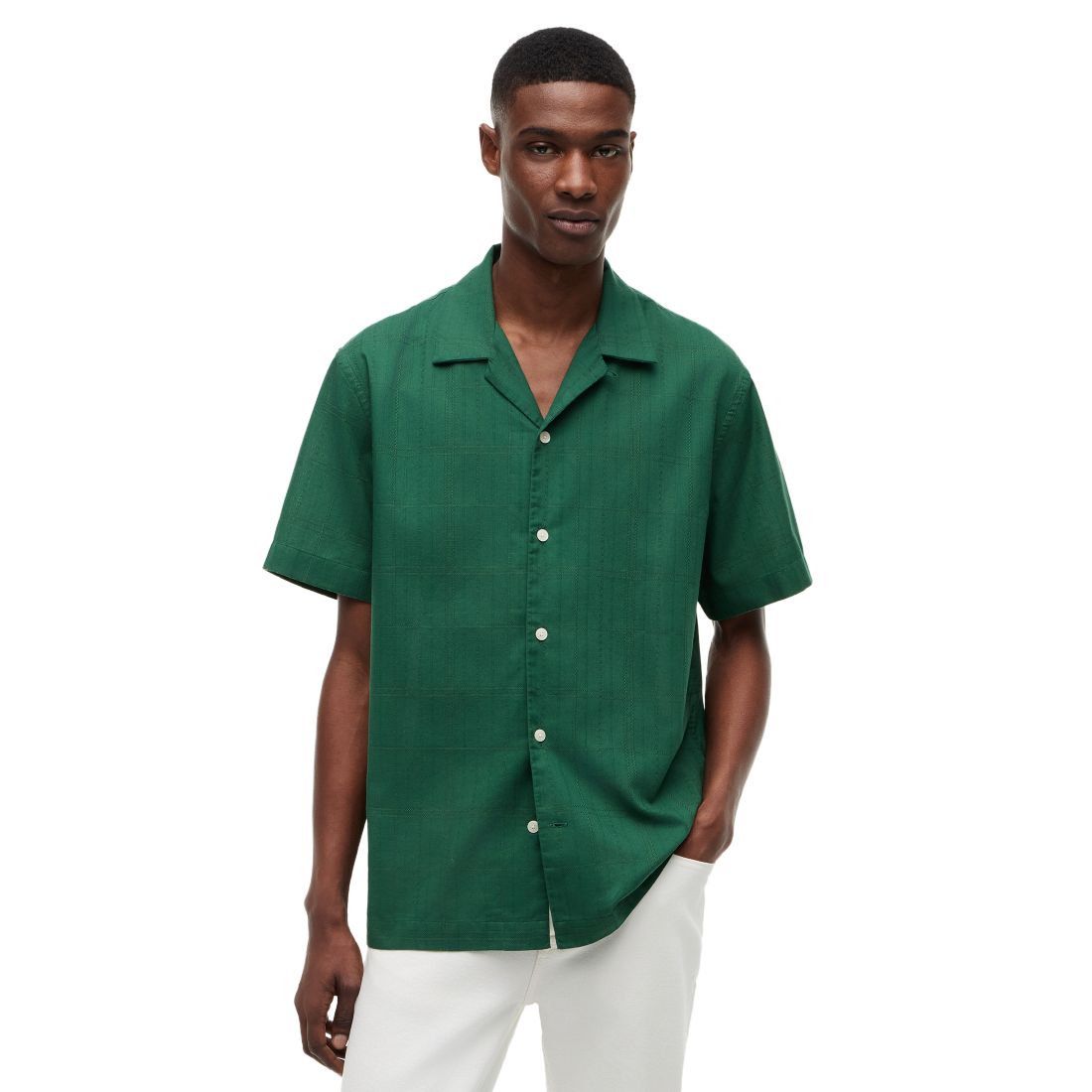 Tommy Hilfiger Men's Open-Structure Windowpane Shirt