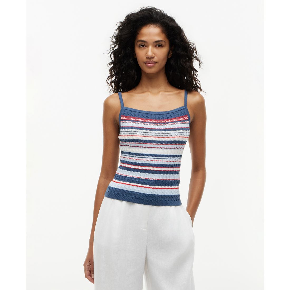 Tommy Hilfiger Women's Cotton Cable Strap Top