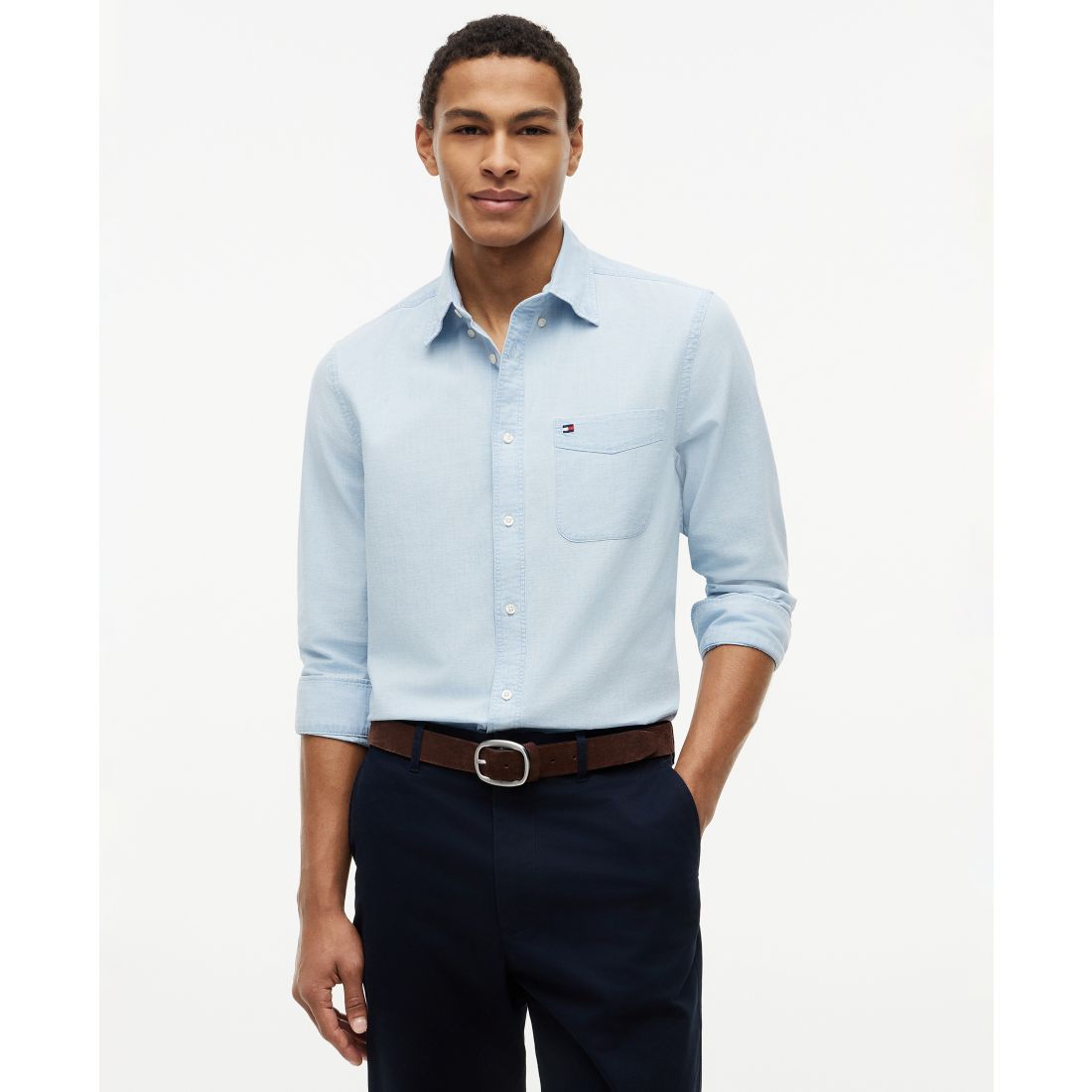 Tommy Hilfiger Men's Chambray Solid Shirt