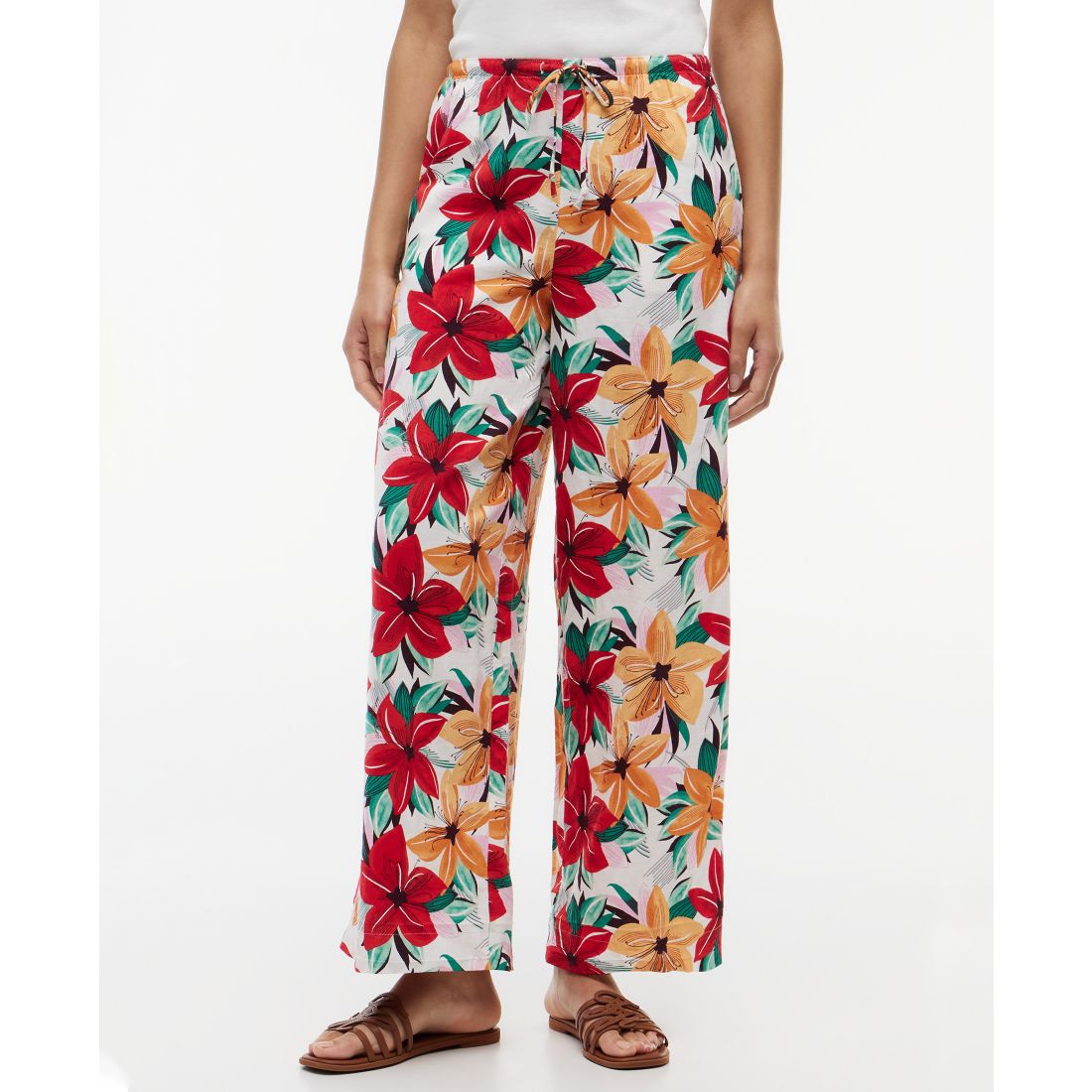 Tommy Hilfiger Women's Printed Linen-Blend Pants