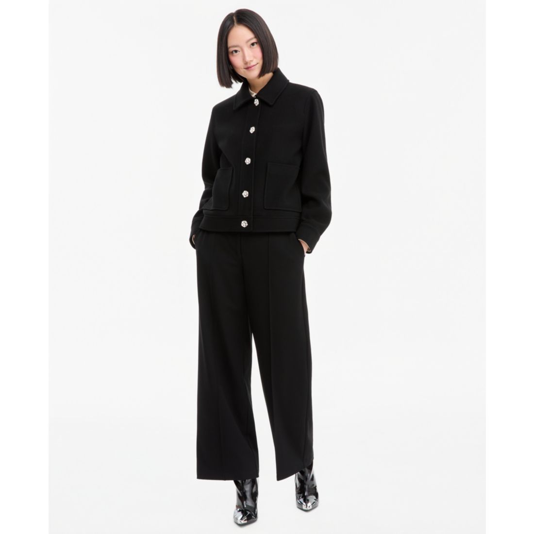 Cece Women's Jewel Button Lady Work Jacket