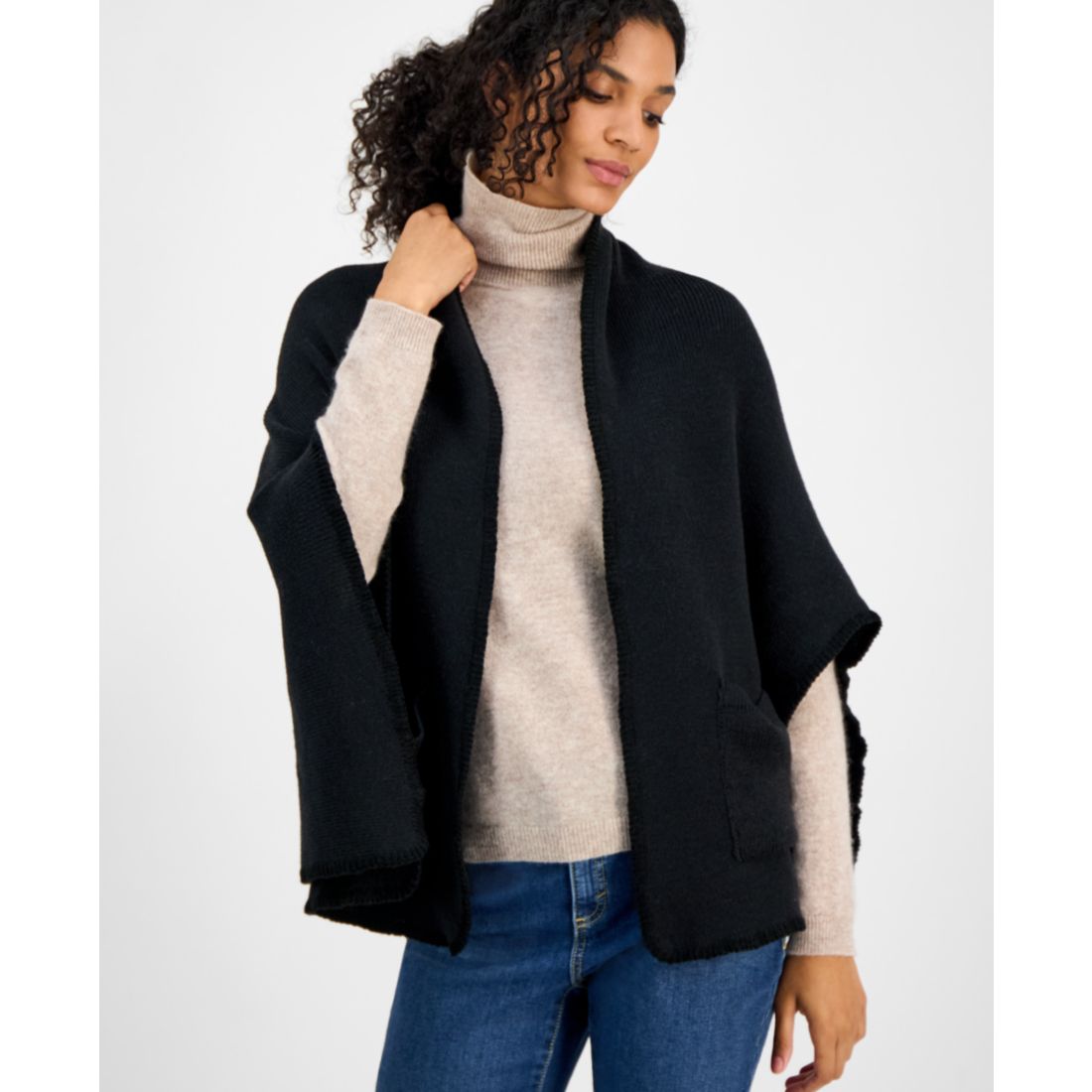 Style & Co Solid Scarf Wrap With Pockets, Macy's Exclusive