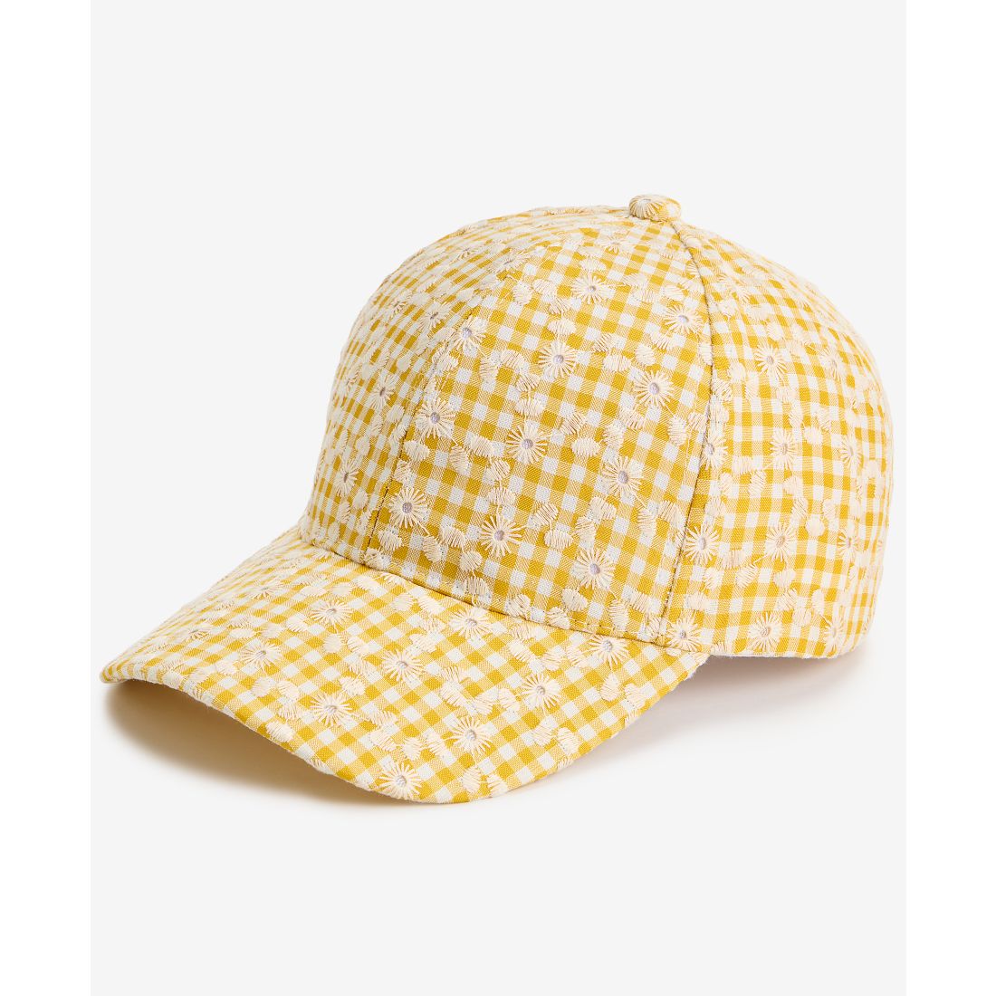 On 34th Floral Embroidered Gingham Baseball Cap, Macy's Exclusive