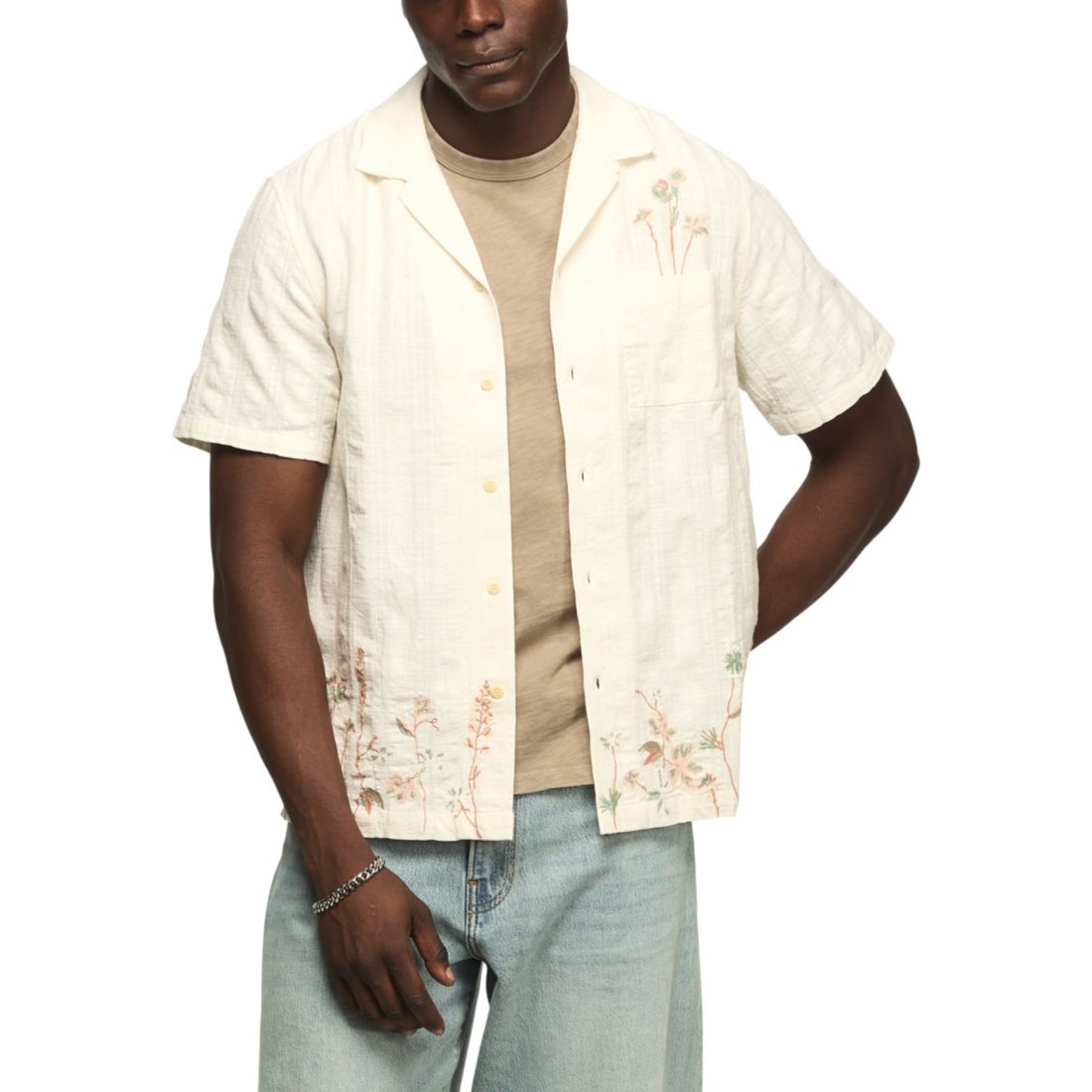 Macy*s Lucky Brand Men's Short-Sleeve Shirt available now at Roosevelt  Field