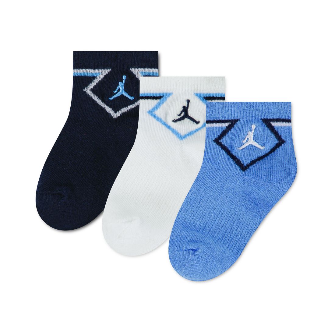 Jordan Baby Boys' Diamond Ankle Socks, 3-Pack Set