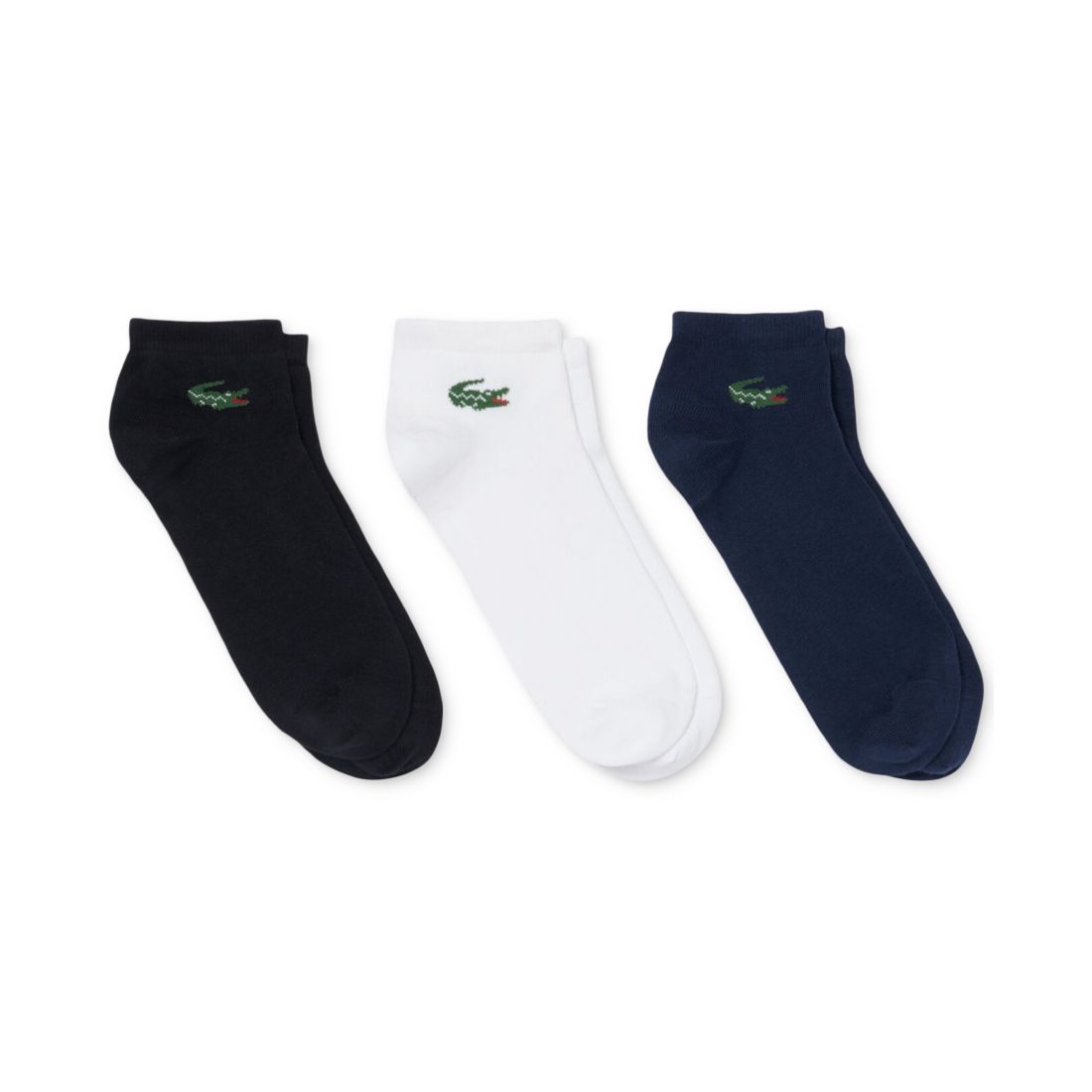 Lacoste Men's Ribbed-Cuff Ankle Socks, 3-Pack