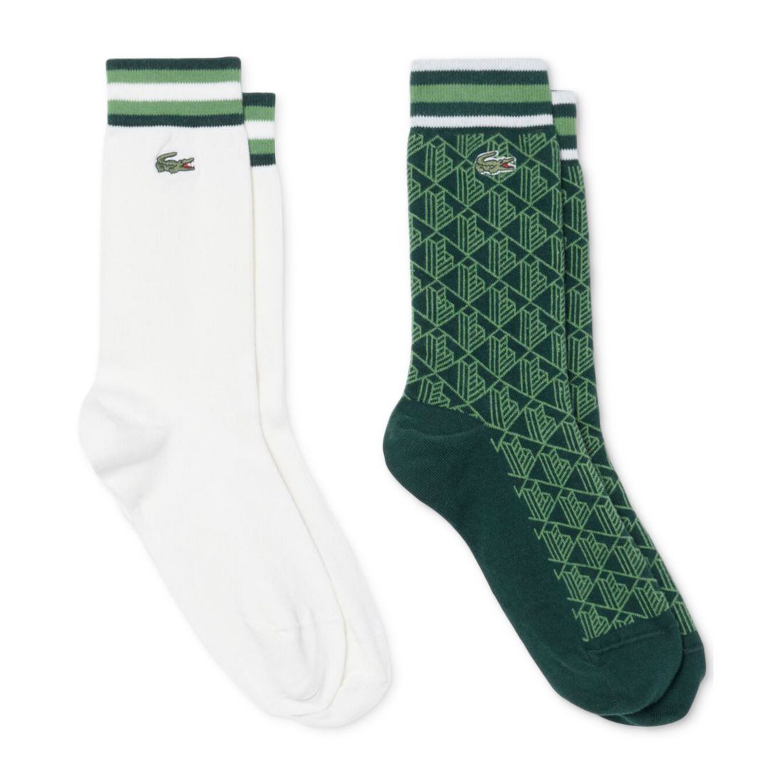 Lacoste Men's Ribbed Crew Socks, 2-Pack