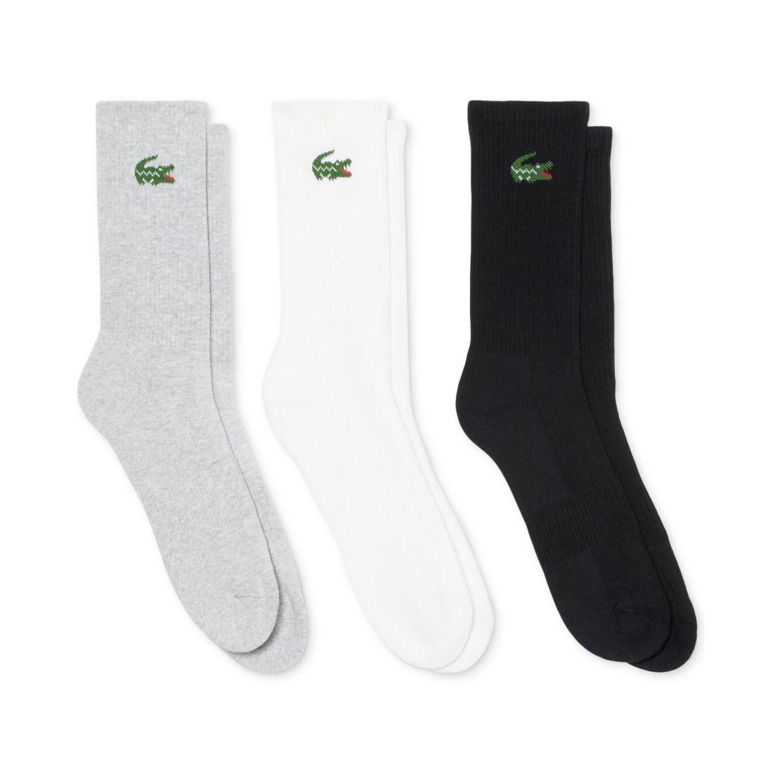 Lacoste Men's Crew Ribbed Socks, 3-Pack