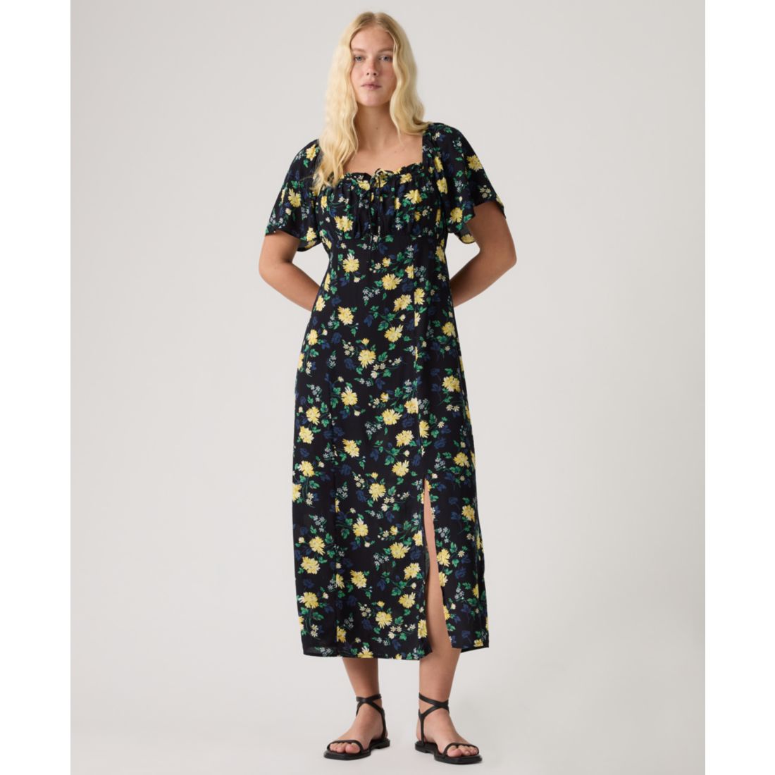 Levi s Premium Women's Amara Column Flutter-Sleeve Midi Dress