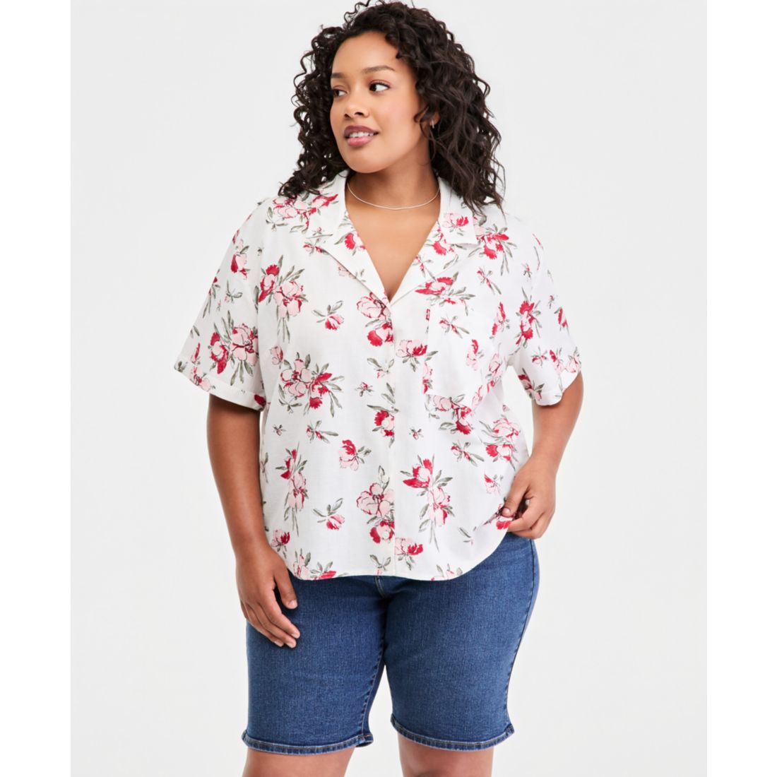 Levi s Plus Size Bennie Button-Up Camp Cotton Shirt