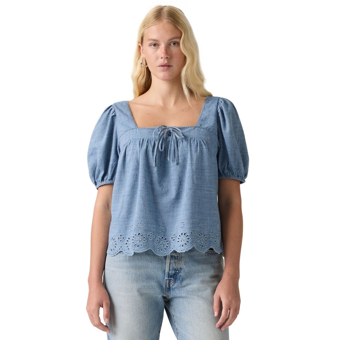 Levi's Women's Short-Sleeve Cutwork Blouse