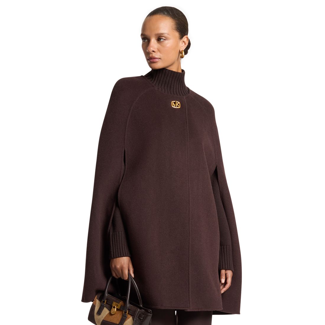 Michael Kors Women's Turn Lock Wool-Blend Cape
