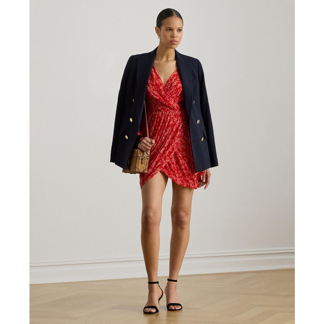 Macy*s Lauren Ralph Lauren Women's Floral Faux Wrap V-Neck Dress available now at Cielo Vista Mall Macy*s Lauren Ralph Lauren Women's Floral Faux Wrap V-Neck Dress available now at Cielo Vista Mall