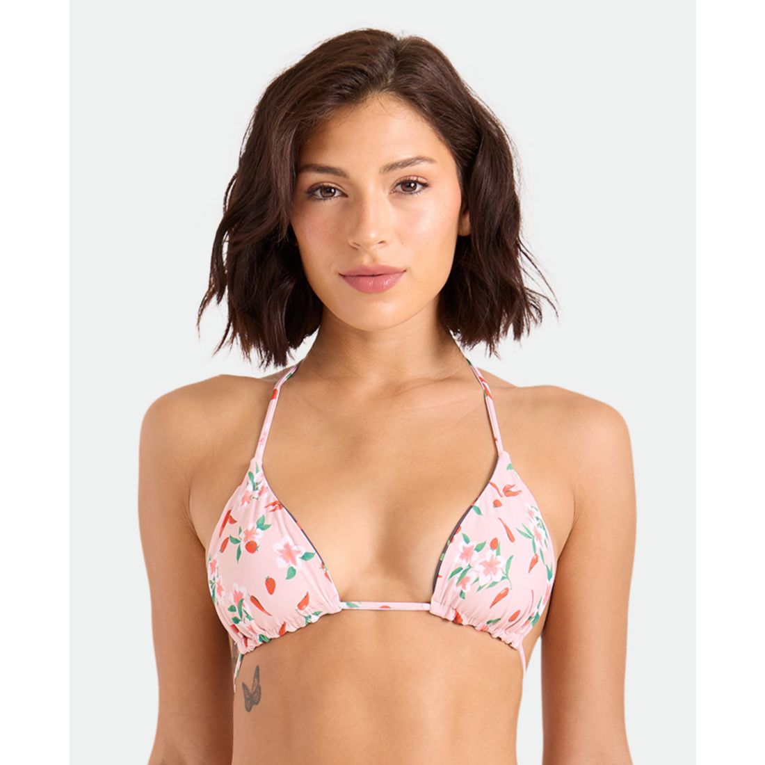 Volcom Women's Floral Print Adjustable Straps Bikini Top