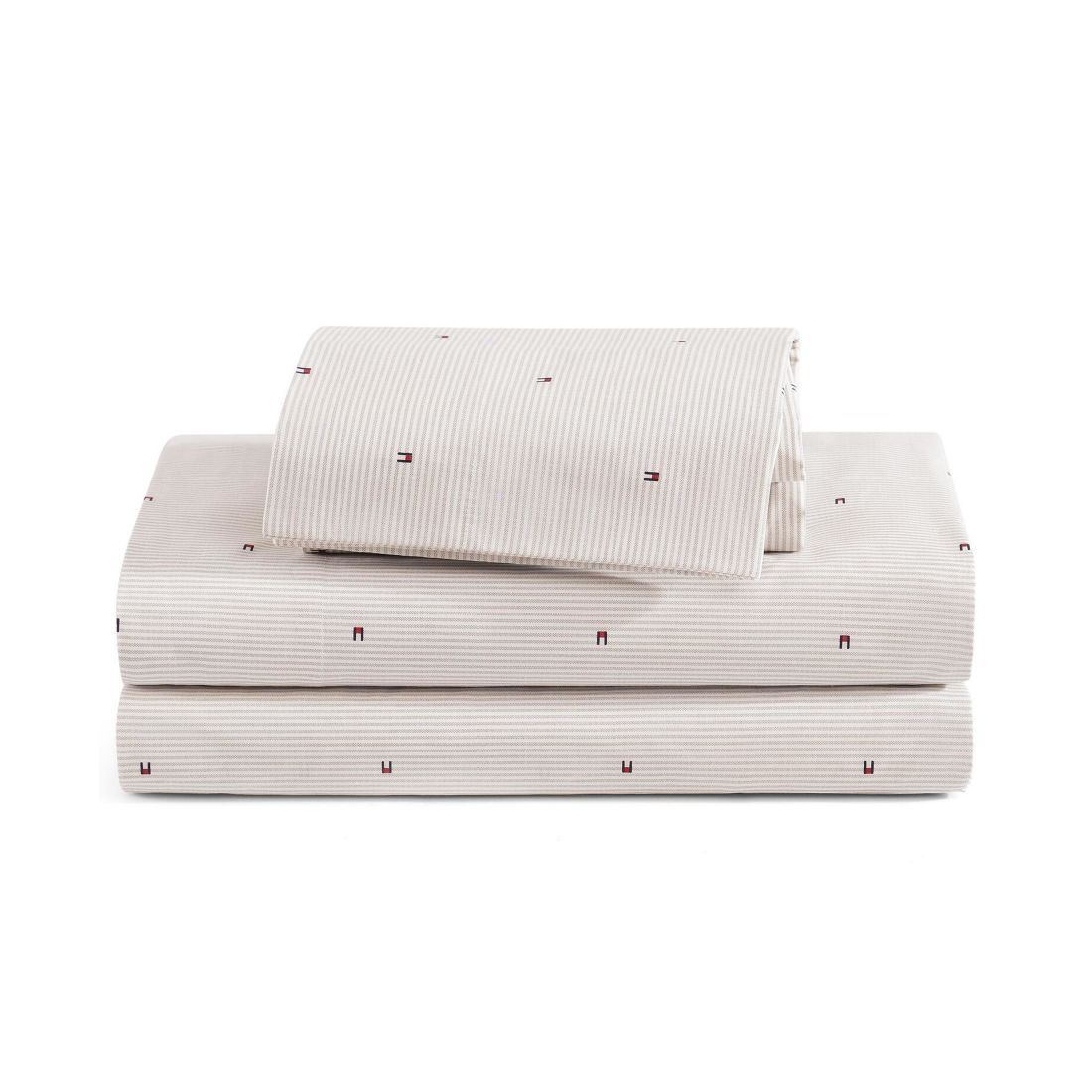 Tommy Hilfiger Ithaca Flag Stripe Cotton Percale 3-Piece Sheet Set, Twin