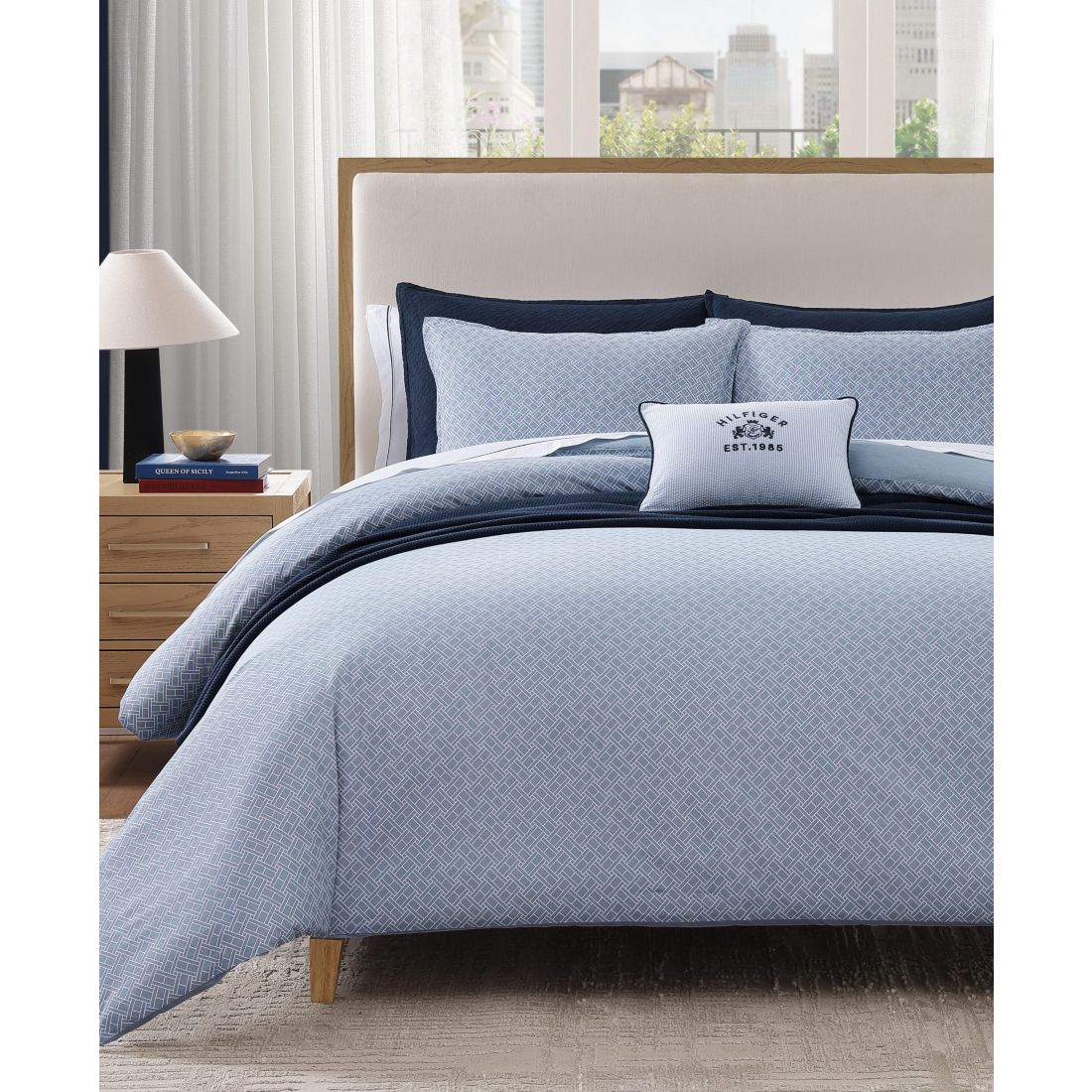 Tommy Hilfiger Trellis Flag Texture 3-Pc. Comforter Set, Full/Queen